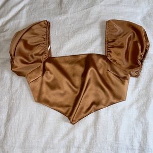 Forever 21 satin cropped going out top